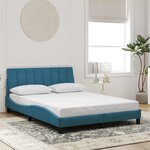 vidaXL Cadre de lit sans matelas Hanko bleu 120x200 cm velours