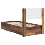 vidaXL Cadre de lit avec rangement et tête de lit Bois ancien