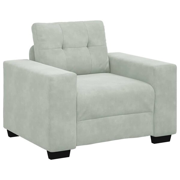 vidaXL Fauteuil Gris clair 60 cm Velours