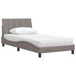 vidaXL Lit avec matelas Hanko taupe 100x200 cm tissu
