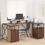 vidaXL Bureau Chêne marron 182 x 101 x 87.5 cm Bois d'ingénierie