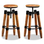 vidaXL Tabourets de bar lot de 2 bois de manguier massif