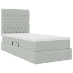 vidaXL Lit avec rangement et matelas Gris clair 90 x 200 cm Velours