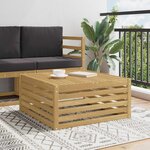 vidaXL Table de jardin Bois d'Acacia Massif Blanc 79 x 79 x 37 cm