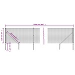 vidaXL Clôture en treillis métallique et piquet d'ancrage vert 1 1x25m