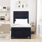 vidaXL Lit ressort avec matelas noir 90x200 cm