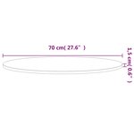 vidaXL Dessus de table Ø70x1 5 cm rond bois massif de hêtre