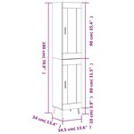 vidaXL Buffet haut Chêne sonoma 34 5x34x180 cm Bois d'ingénierie