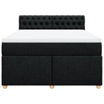 vidaXL Sommier à lattes de lit avec matelas Noir 140x200 cm Tissu