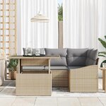 vidaXL Ensemble de canapé de jardin Réglable 5 Pièces Beige et Gris clair