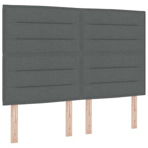 vidaXL Tête de lit LED avec tête de lit Gris foncé 144 cm Polyester