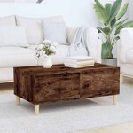 vidaXL Table basse Chêne fumé 90x50x36 5 cm Bois d'ingénierie