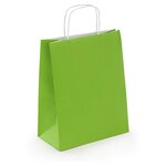 Sac kraft lisse vert à poignées torsadées raja 32 x 40 x 12 cm (lot de 50)