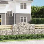 vidaXL Paniers à gabions arqués 2 Pièces 200x30x120/140 cm Fer galvanisé