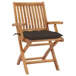 vidaXL Chaises de jardin lot de 2 et coussins taupe Bois teck massif
