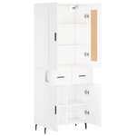 vidaXL Buffet haut Blanc 69 5x34x180 cm Bois d'ingénierie