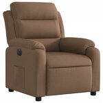 vidaXL Fauteuil inclinable électrique Marron Tissu