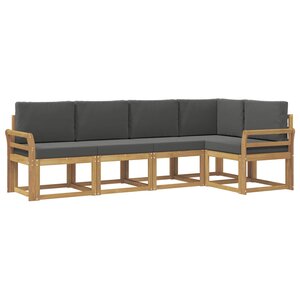 vidaXL Ensemble de canapés d'extérieur 5 pc Blanc et anthracite