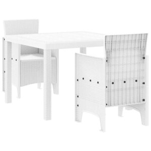 vidaXL Ensemble de salle à manger pour jardin 3 Pièces Blanc Rattan Polt