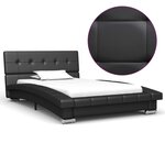 vidaXL Cadre de lit Noir Similicuir 200 x 90 cm