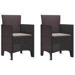 vidaXL Chaise de jardin 2 Pièces Marron 53 x 49 x 85 cm PP