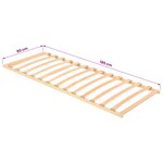 vidaXL Sommier à lattes Marron 80 x 190 cm Bois de hêtre massif