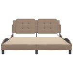 vidaXL Cadre de lit avec lumières LED cappuccino 160x200 cm similicuir