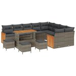 vidaXL Ensemble de canapé de jardin 13 Pièces Gris 110 x 55 x 71 cm