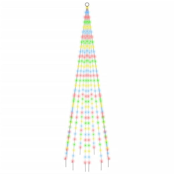 vidaXL Sapin de Noël sur mât de drapeau 310 LED Colorées 300 cm