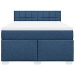 vidaXL Sommier à lattes de lit avec matelas Bleu 140x200 cm Tissu