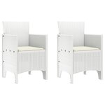 vidaXL Chaises de Jardin 2 Pièces Blanc 53 x 49 x 85 cm Plastique