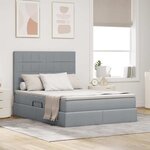 vidaXL Lit avec rangement et LED Gris clair 140 x 200 cm Polyester