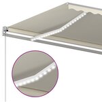 vidaXL Auvent automatique avec capteur de vent et LED 4 5x3 m Crème