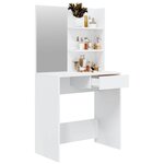vidaXL Coiffeuse avec miroir Blanc brillant 74 5x40x141 cm