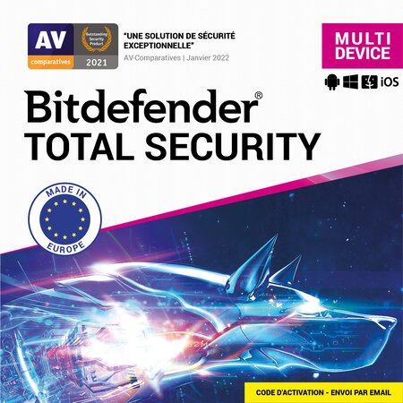 Bitdefender total security - licence 1 an - 10 appareils - a télécharger