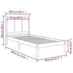 vidaXL Cadre de lit bois de pin massif 75x190 cm petit simple