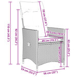 vidaXL Ensemble de bistro de jardin 9 Pièces coussins gris poly rotin