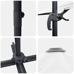 vidaXL Parasol de patio Sable Auvent en polyester 3m Hauteur réglable