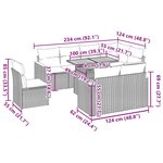 vidaXL Salon de jardin avec coussins 9 Pièces beige résine tressée acacia