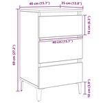 Table de chevet vidaXL avec pieds en métal Noir Chêne 40x35x69 cm