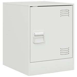 vidaXL Table de chevet blanc 34 5x39x44 cm acier