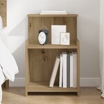vidaXL Table de chevet - Chêne fait main - 40 x 35 x 60 cm - Bois d'ingénierie