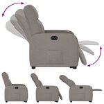 vidaXL Fauteuil inclinable électrique taupe tissu