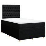 vidaXL Sommier à lattes de lit avec matelas noir 120x190 cm tissu