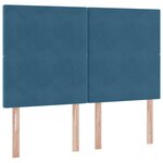 vidaXL Lit avec rangement et LED Bleu foncé 140 x 200 cm Velours