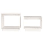 vidaXL Tables basses gigognes 2 Pièces Blanc Bois de pin massif