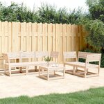 vidaXL Salon de jardin 5 Pièces bois de pin massif