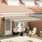 vidaXL Auvent Rétractable Beige 400 × 300 cm Polyester