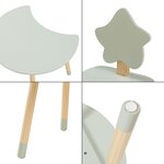 Bureau table poste de travail 44 x 60 x 50 cm pour enfant avec chaise vert menthe naturel 03_0009063