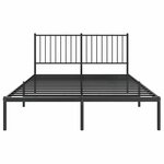 vidaXL Cadre de lit métal sans matelas avec tête de lit noir 140x200cm